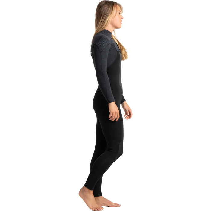 2023 C-Skins Womens ReWired 3/2mm GBS Chest Zip Wetsuit C-RW32WCZ - Raven Black / Ocean Blue